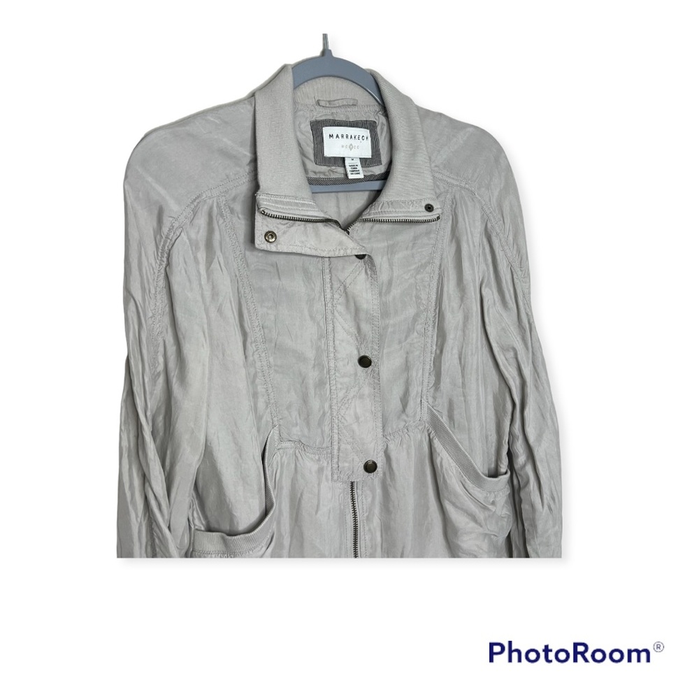 Marakesh Anthropologie Lightweight Cupro Moto Utility Jacket Size Medium - Picture 9 of 9